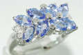TANZANITE & DIAMOND RING 1.73ct GorgeousTanzanite Ring - 10k White Gold