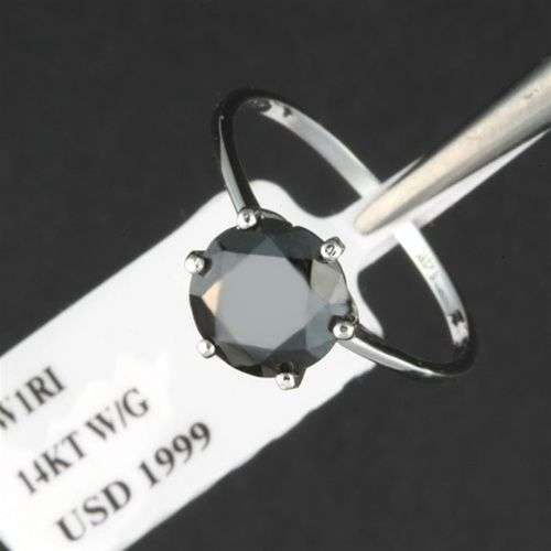 BLACK DIAMOND SOLITAIRE 2.25ct Gorgeous Diamond Ring - White Gold