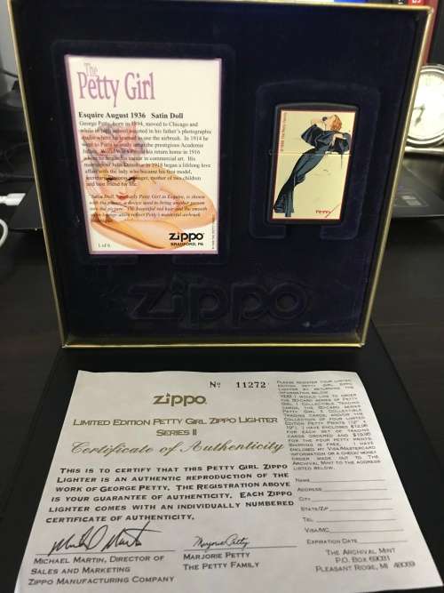The Petty Collection Zippo " Satin Doll Pinup "