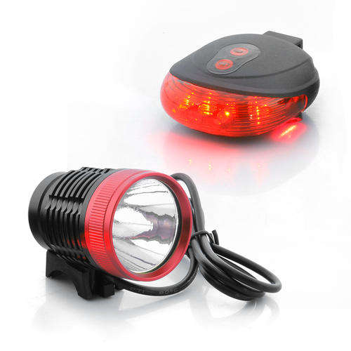 Bicycle Headlight and Headlamp - 1300 Lumens, Rear Tail Light with Laser Guide Light [Incl Shipping]