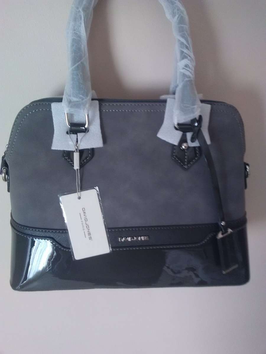 David Jones Faux Leather Handbag Dark Grey