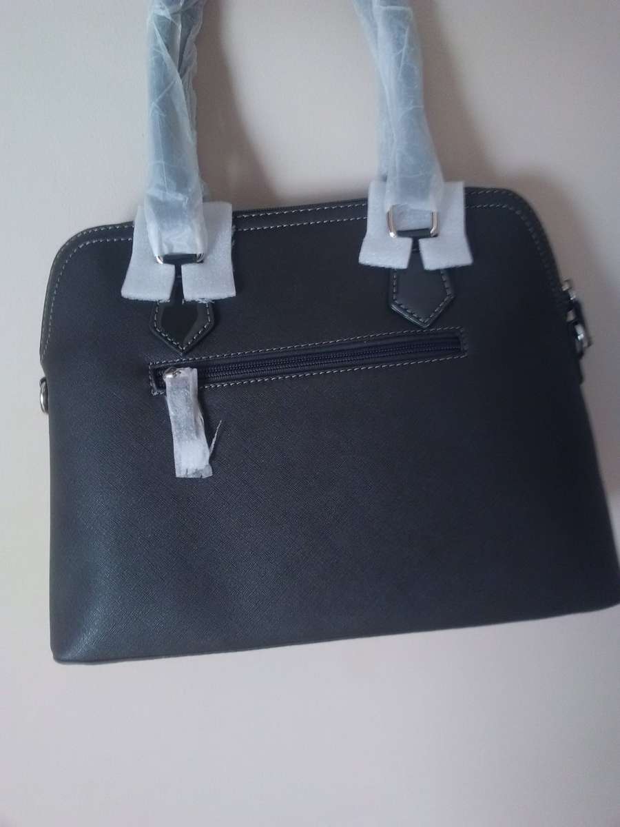 David Jones Faux Leather Handbag Dark Grey