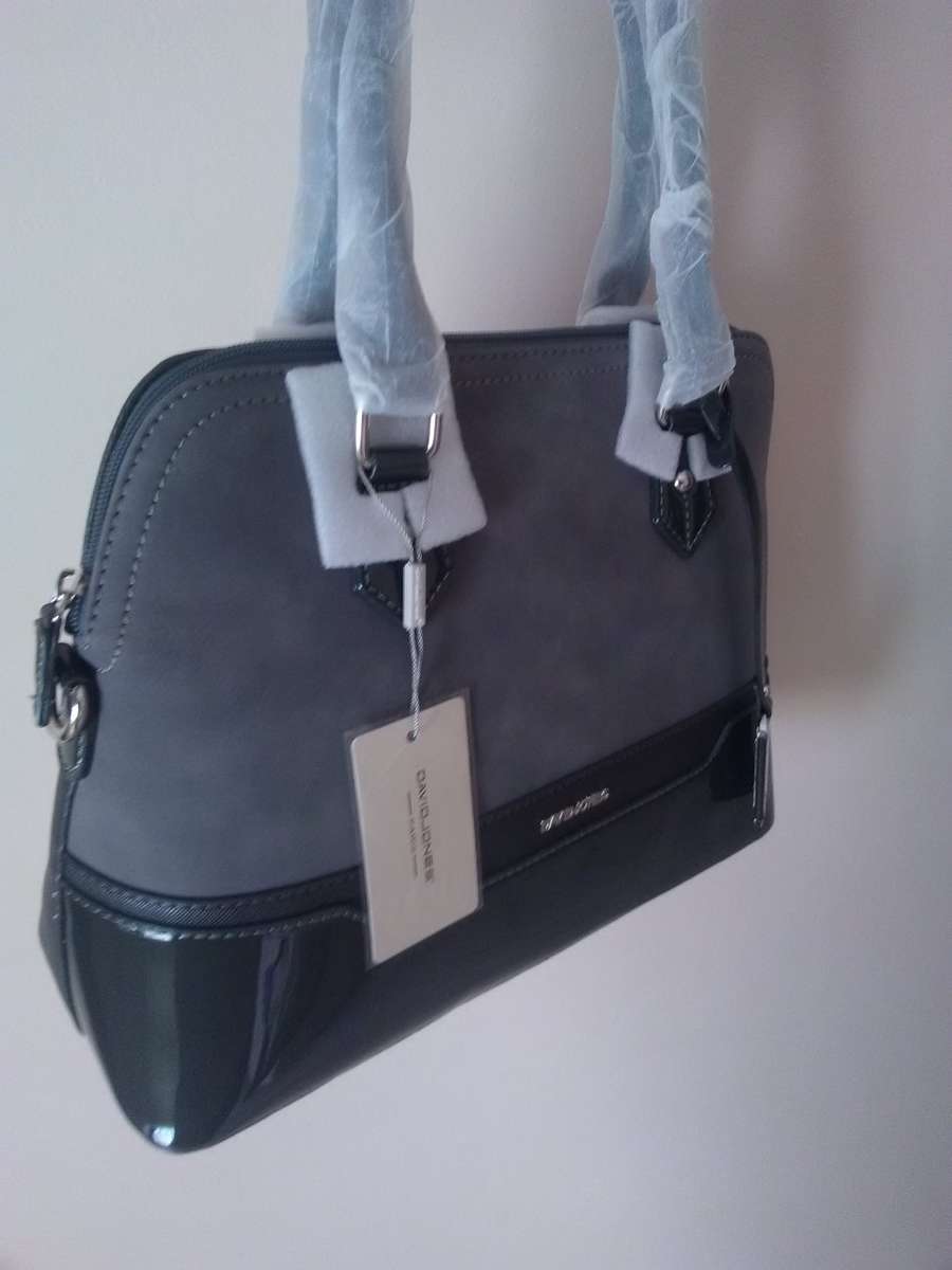 David Jones Faux Leather Handbag Dark Grey