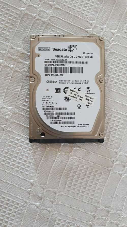 Seagate Hard drive hdd 640gb seta internal