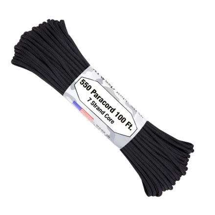 550 Paracord 100ft 7 Strand Core - Black