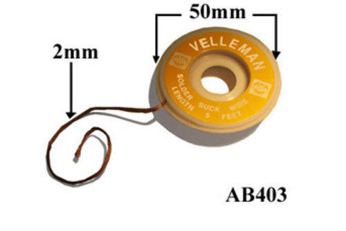 Desoldering Braid 2mm dia. 1.5m length