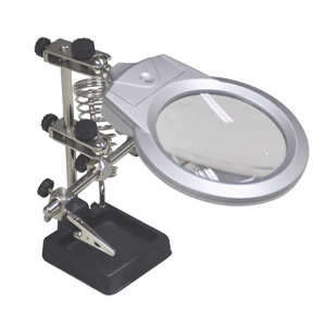 Illuminated Helping Hands with 90mm Magnifier - ON SPECIAL
