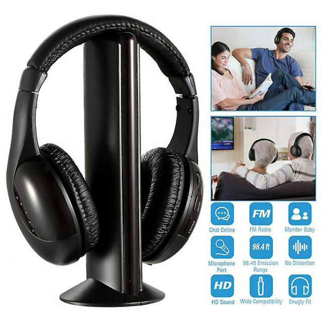 5 In 1 Cordless Headphones Wireless Earphone