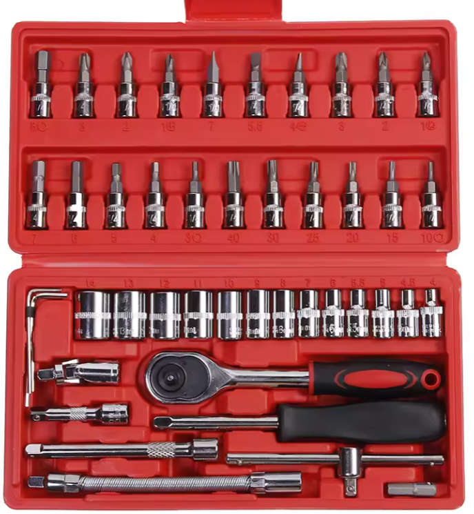 46pcs Spanner Ratchet Wrench Socket Set