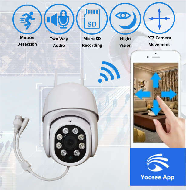 Outdoor WiFi PTZ IP Camera - Yoosee App