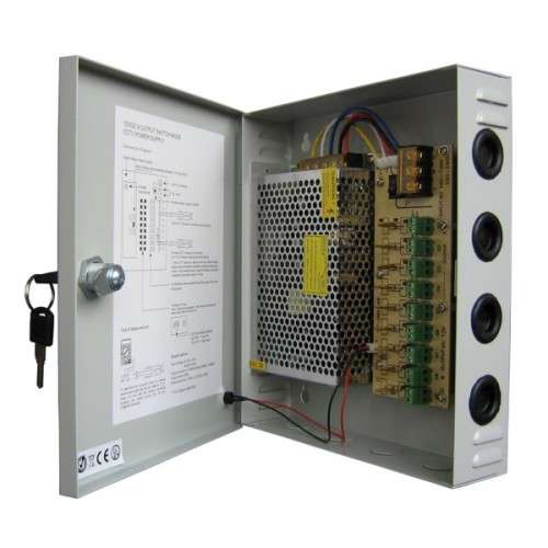 10AMP 9CH CCTV boxed power supply for indoor use