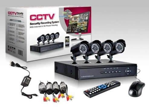 CCTV4Channels Kit DVR with  900TVL dome/bullet night vision cameras support remote viewing 500GB HDD
