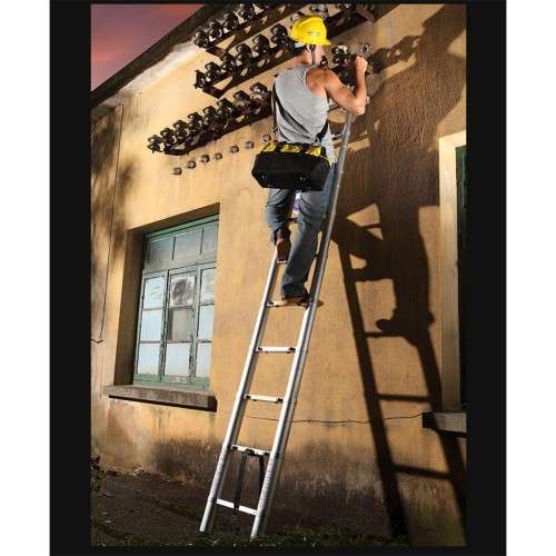 3.8M 13 Steps Aluminum Alloy Portable Extension Telescopic Ladder Single Straight Ladder