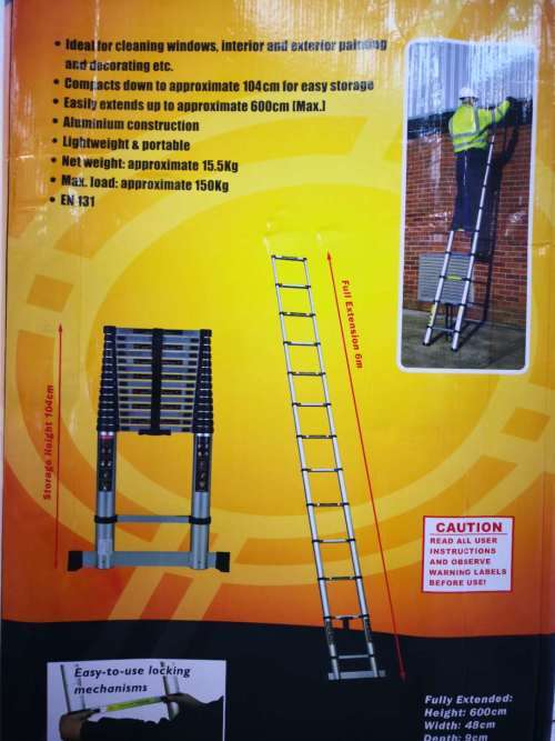 6M 13 Steps Aluminum Alloy Portable Extension Telescopic Ladder Single Straight Ladder