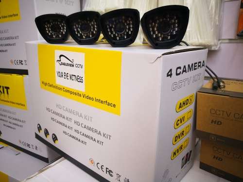 EAGLEVIEW CCTV 4Channel DVR Kit with 1MP AHD bullet nightvision cameras support 3G and phone viewing