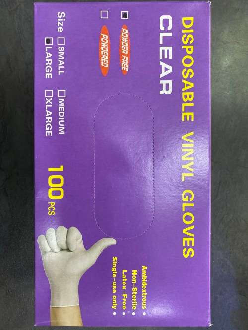DISPOSABLE VINYL GLOVES 100PCS/BOX