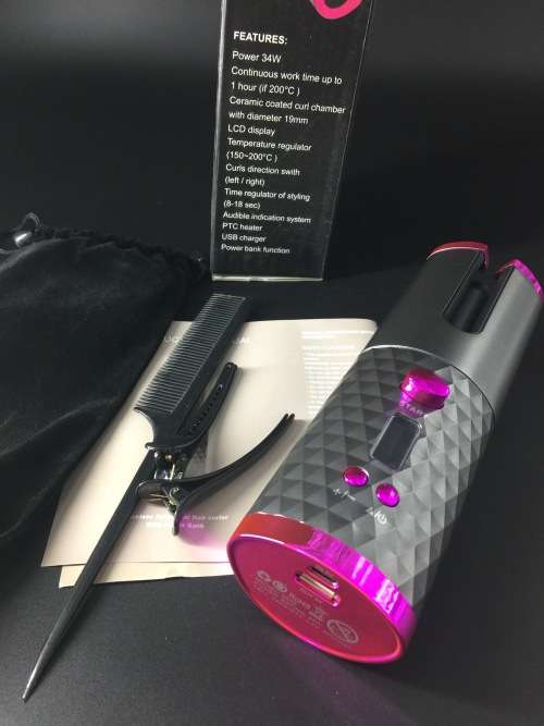 Cordless Automatic Hair Curler With Power Bank JS122