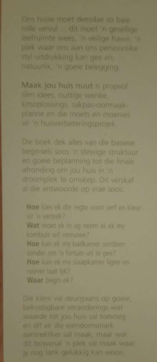 Maak jou huis nuut - veranderinge wat werk en waarde skep