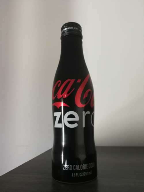 RARE - Metal Coke Zero 8.5 FL OZ bottle