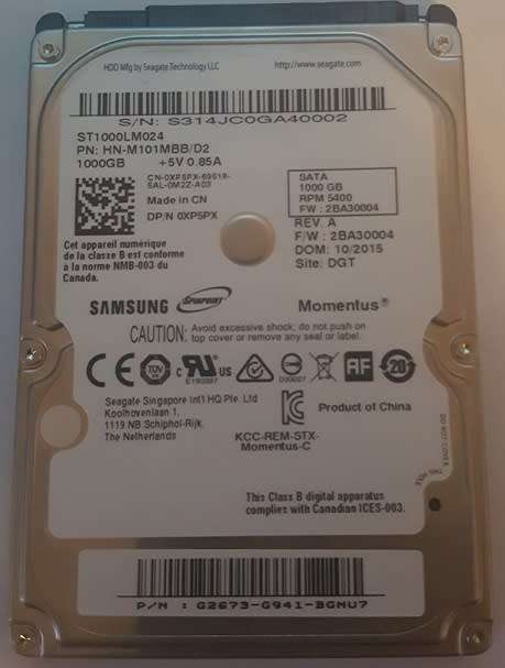 Seagate Samsung Spinpoint M8 ST1000LM024  1TB 5400 RPM 8MB Cache SATA 6.0Gb/s 2.5" Notebook HD