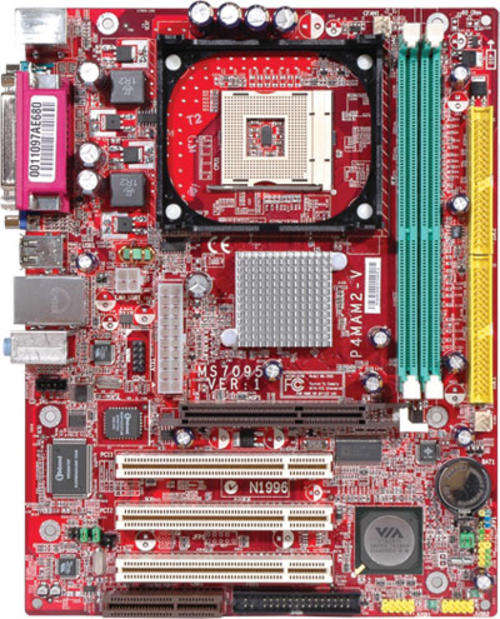 Msi Motherboard + Intel Cpu + 1 Gig Ram