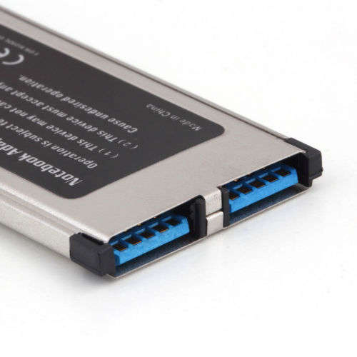 Nice 2 Port Super-Speed USB 3.0 Express Card Adapte For Windows XP/7/PC/Netbook