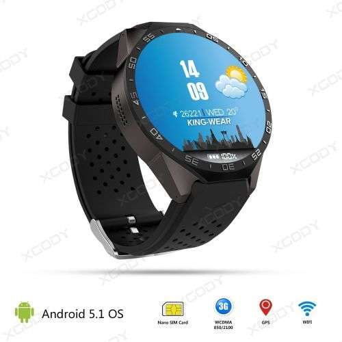 KW88 Android 5.1 Quad Core 4GB Bluetooth 3G Smart Watch GPS WIFI For IOS Samsung