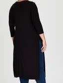 STYLISH PLUS SIZE BLACK TUNIC - SIZE 46