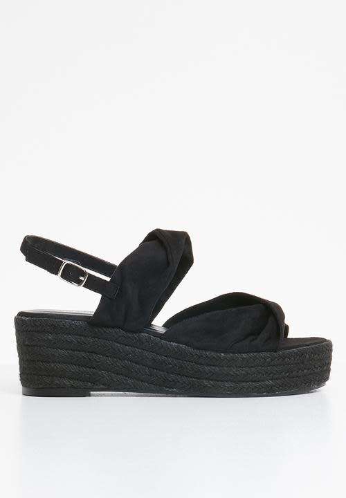 Espadrille Wedges - Black - Size 7
