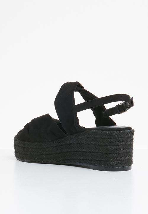Espadrille Wedges - Black - Size 7
