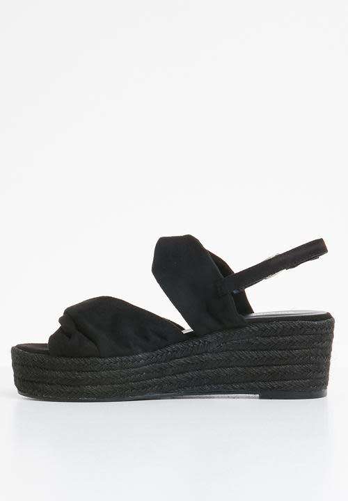 Espadrille Wedges - Black - Size 7