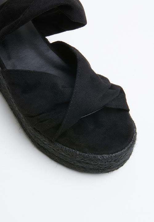 Espadrille Wedges - Black - Size 7