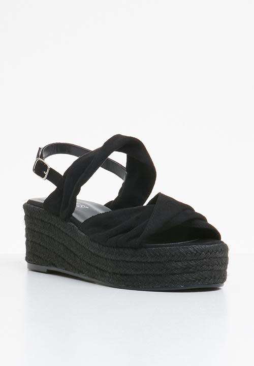 Espadrille Wedges - Black - Size 7