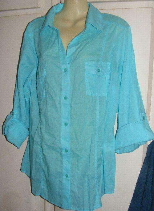BIG SALE!!!GORGEOUS BLUE COTTON BLOUSE (16)