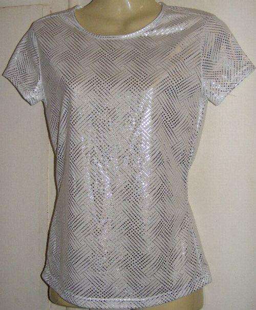 SALE!!!! GORGEOUS WHITE/SILVER TOP (S)
