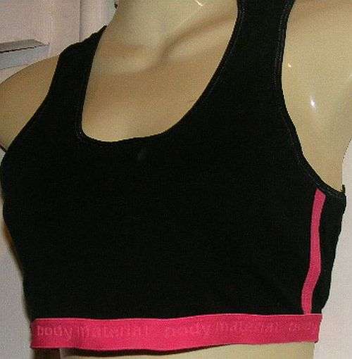 SALE!!!!!BLACK/CERISE GYM CROP TOP(L)