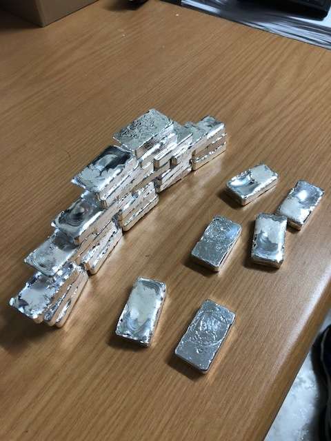 SILVER BULLION BARS 99.9 FINE SILVER (100 GRAMS) ROUGH CAST BARS