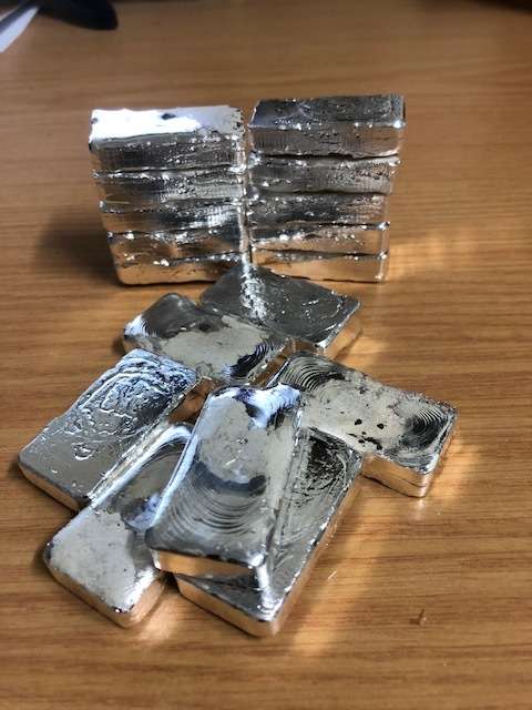 SILVER BULLION BARS 99.9 FINE SILVER (100 GRAMS) ROUGH CAST BARS