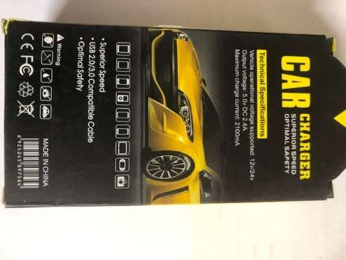 CAR CHARGER WITH DOUBLE USB PORTS (SILVER and WHITE)