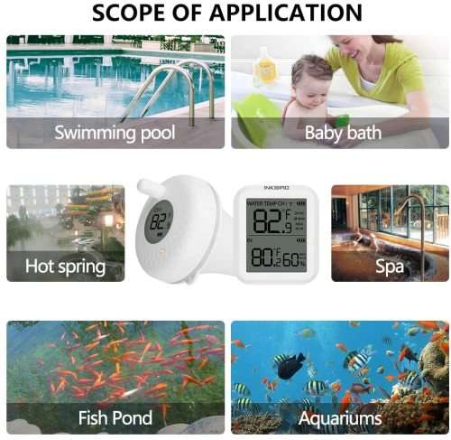 Pool Thermometer Indoor Outdoor Wireless Receiver for Pools, Bath Water, Spas, Aquarium `LOCAL STOCK