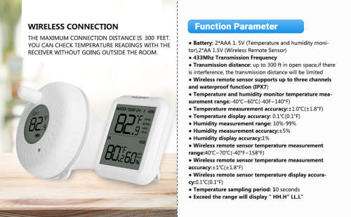 Pool Thermometer Indoor Outdoor Wireless Receiver for Pools, Bath Water, Spas, Aquarium `LOCAL STOCK