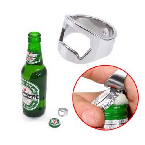 Stainless Steel Finger Ring Bottle Opener