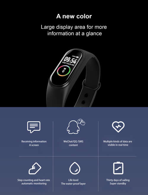 M4 SMART BRACELET- FITNESS TRACKER HEALTHY HEART AND BLOOD PRESSURE ON THE GO - RED