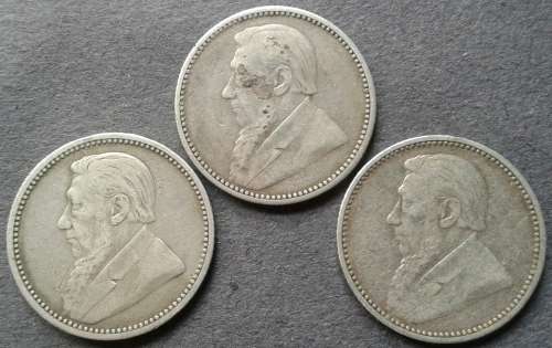 1895 , 96 & 97 ZAR 6 PENCE TRIO