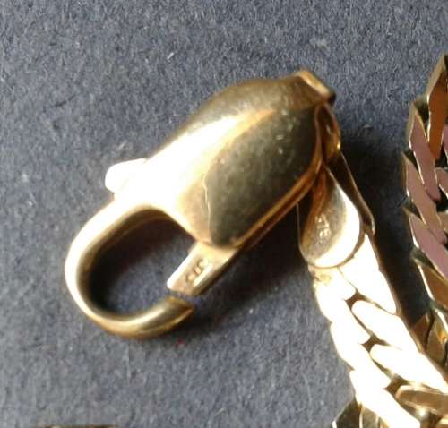 9CT GOLD NECKLACE : 45 CM : GOOD CONDITION