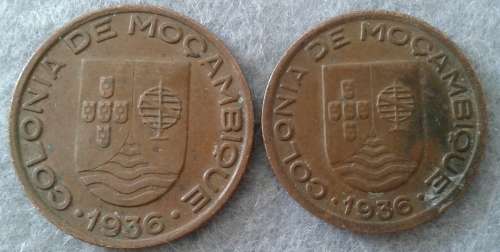 1936 MOZAMBIQUE 20 & 10 CENTAVOS