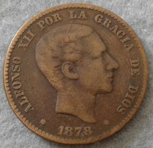 1878 SPAIN DIEZ CENTIMOS KM#675