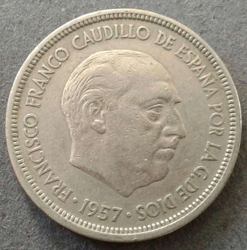 1957 SPAIN 5 PESETAS * 58