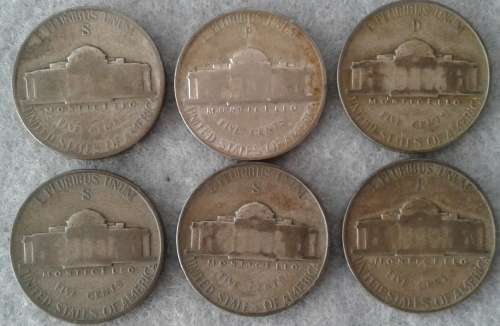 1942 - 1945 USA WAR SILVER "NICKELS" FIVE CENT COLLECTION