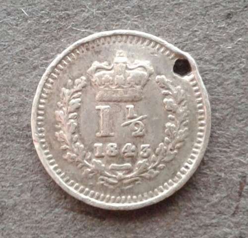 1843 G.BRIT THREE HALF PENCE